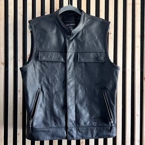 Harley Davidson Men’s Leather Riding Vest, Large